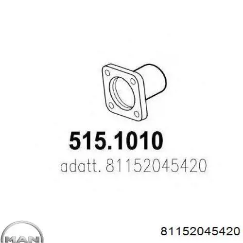 Труба приймальна (штани) глушника, передня 81152045420 MAN