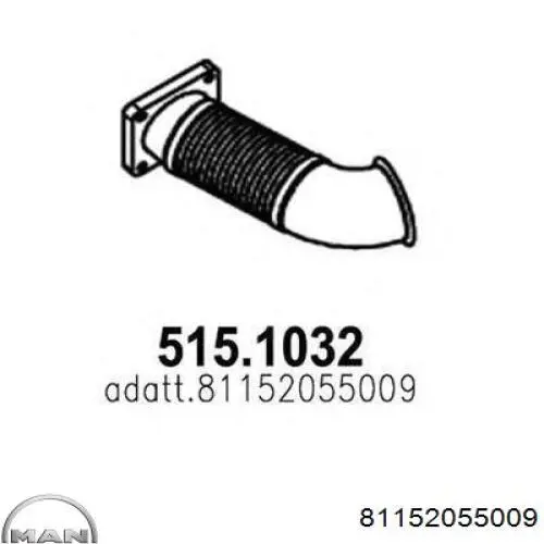 32126MN Vanstar Труба приймальна (штани) глушника, передня