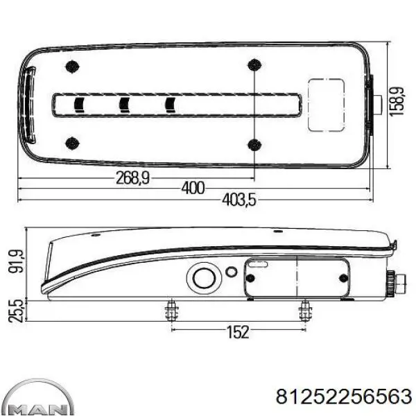 Ліхтар задній лівий MAN 81252256563 ціна, від 103.58 USD