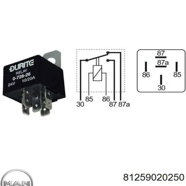 Реле електричне багатофункціональне 81259020250 MAN