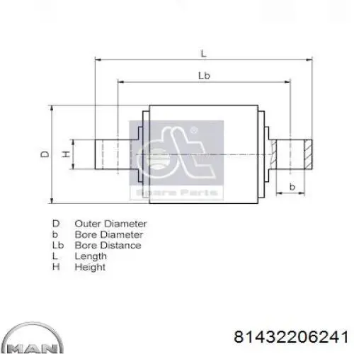 Сайлентблок реактивної тяги, задній MAN 81432206241 ціна, від 32.08 USD