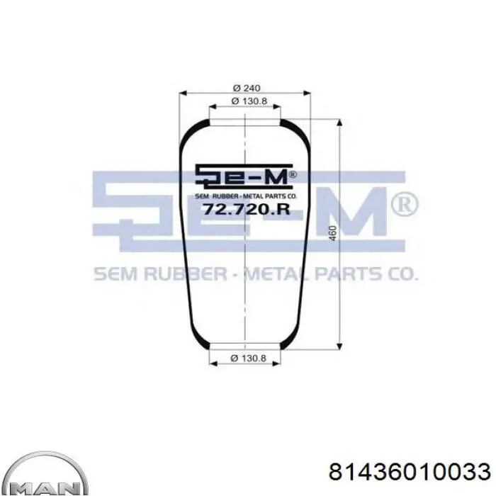 81436010033 MAN Ресора пневматичної підвіски