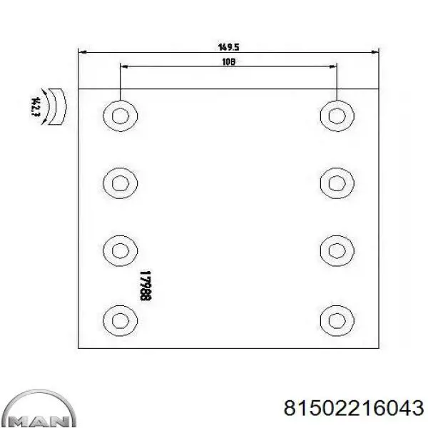 81502216043 MAN Колодки гальмівні задні, барабанні