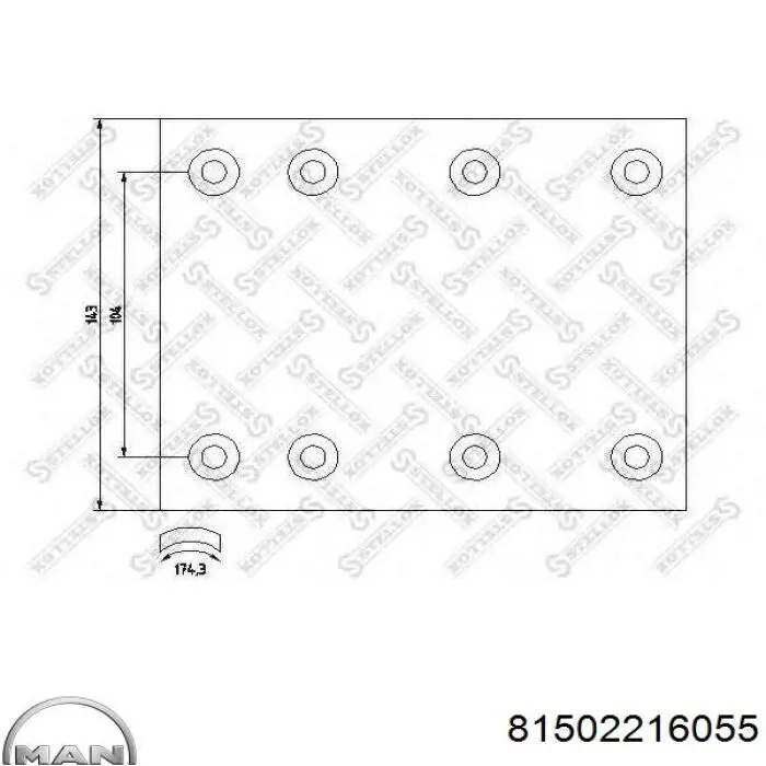 81502216055 MAN Накладка гальмівна передня (TRUCK)