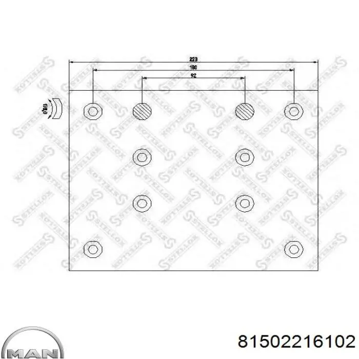 Накладка гальмівна задня (TRUCK) 81502216102 MAN