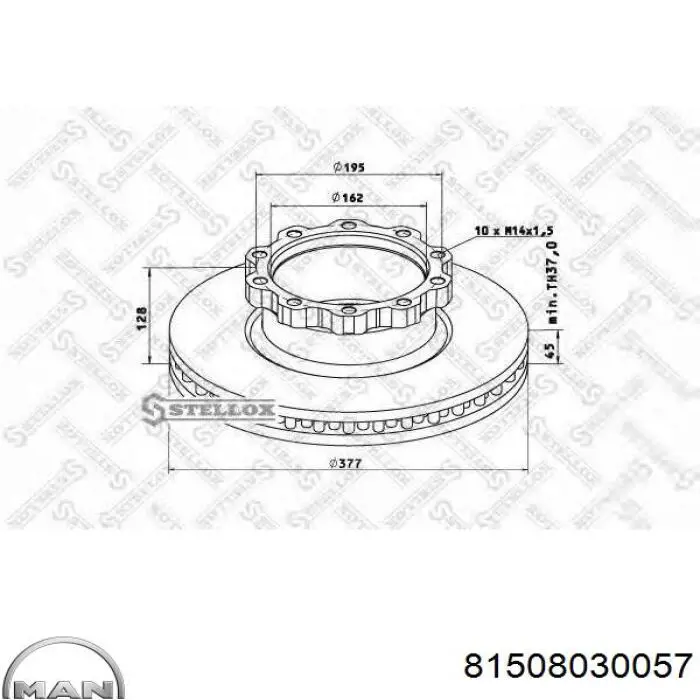 Купити 81508030057 MAN Ротор гальмівний