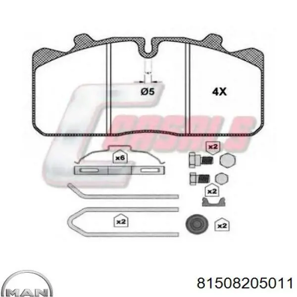 81508205011 MAN Передні гальмівні колодки