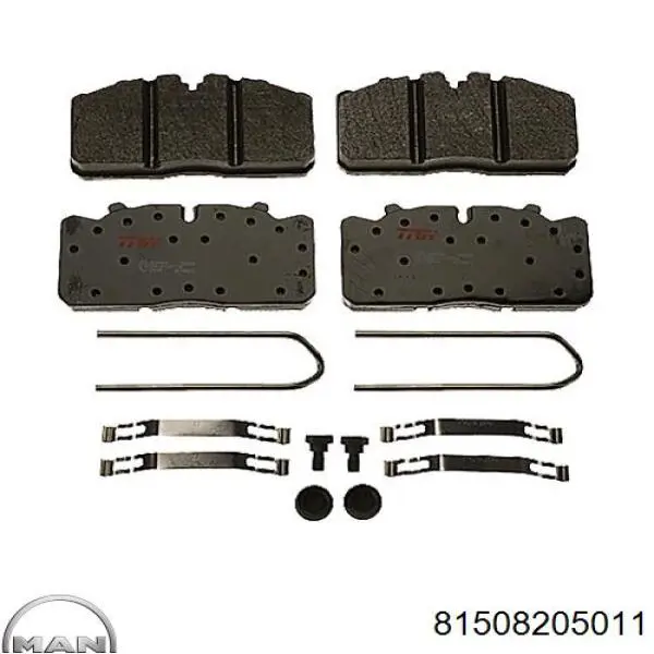 Гальмівні колодки MAN 81508205011 ціна, від 74.63 USD