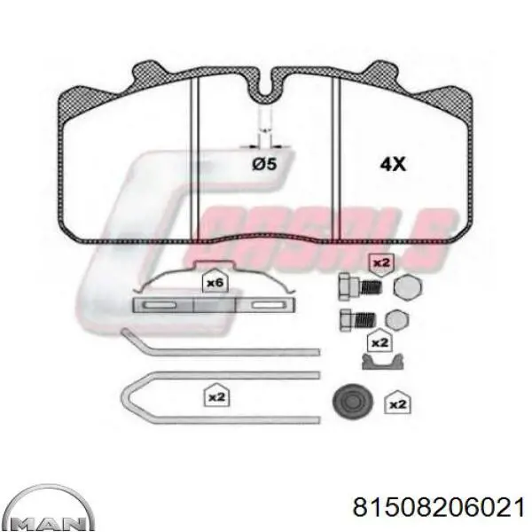 Гальмівні колодки MAN 81508206021 ціна, від 57.89 USD