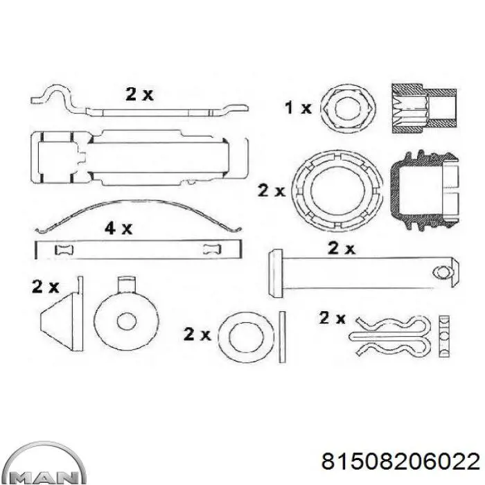 Купити 81508206022 MAN Колодки гальмівні передні, дискові