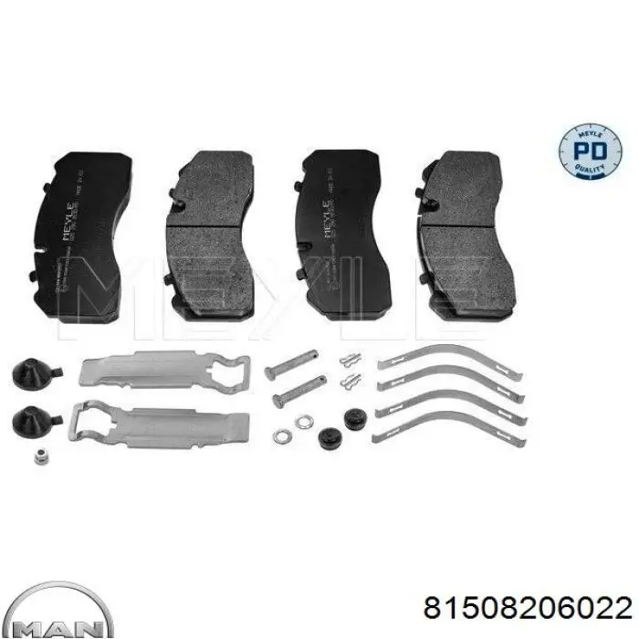 Передні тормозні колодки 81508206022 MAN