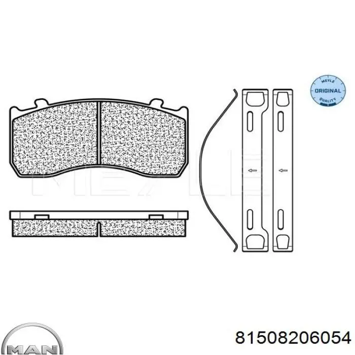 Купити 81508206054 MAN Колодки гальмівні передні, дискові