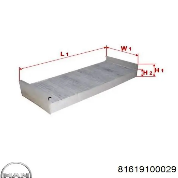 Фільтр повітряний обігрівача MAN 81619100029 ціна, від 8.87 USD