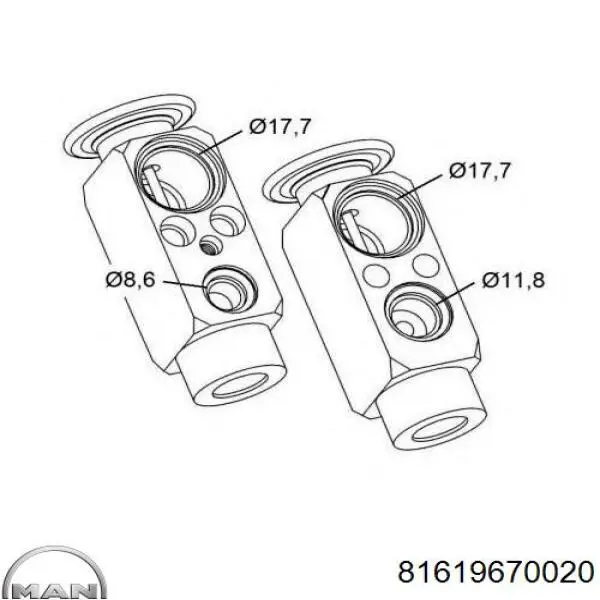 Клапан TRV, кондиціонера 81619670020 MAN