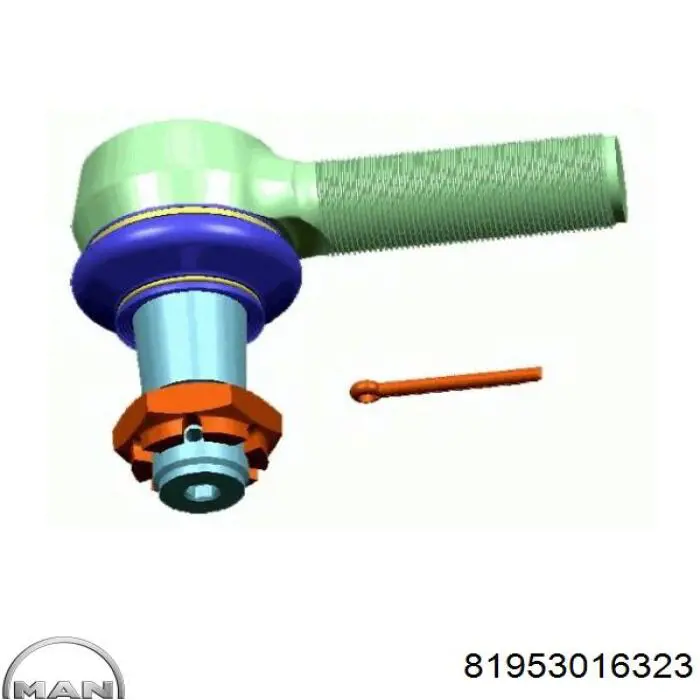 Накінечник поперечної рульової тяги MAN 81953016323 ціна, від 21.44 USD