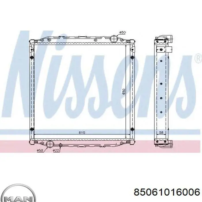 Радіатор основний MAN 85061016006 ціна, від 320.82 USD