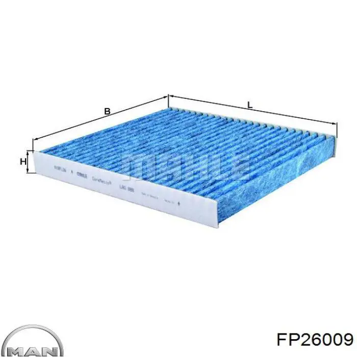 Фільтр повітряний обігрівача MAN FP26009 ціна, від 18.45 USD