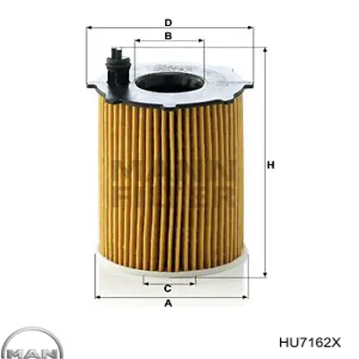 Масляний фільтр двигуна MAN HU7162X ціна, від 6.20 USD