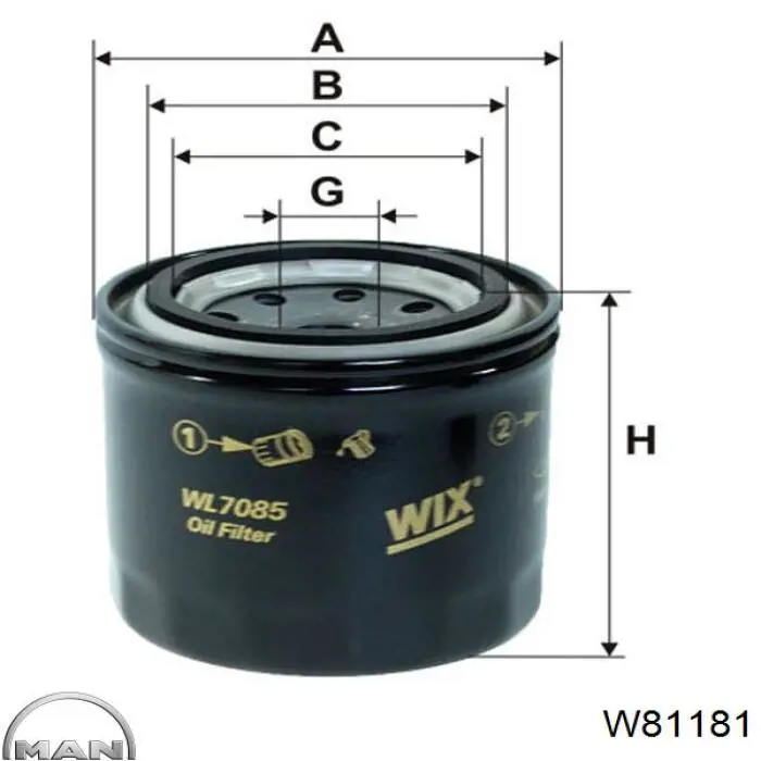Фільтр масляний W81181 MAN