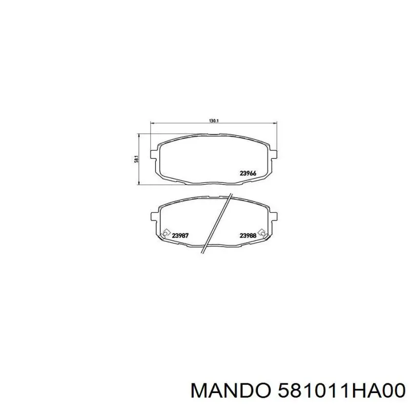 Купити S581011HA10 Hyundai/Kia Колодки гальмівні передні, дискові