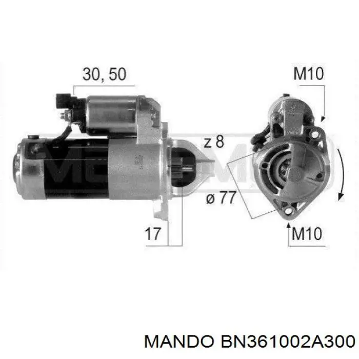 361002A400 Hyundai/Kia Стартер двигуна