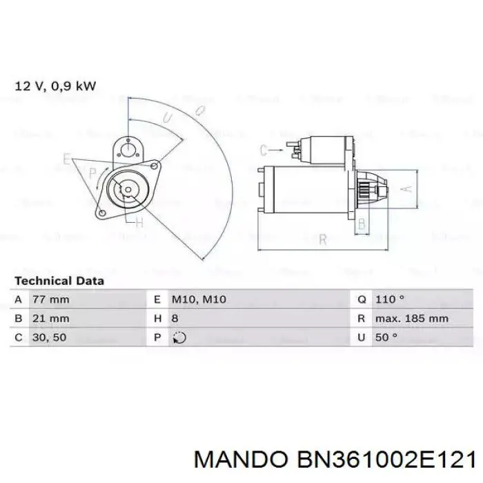 BN361002E121 Mando стартер