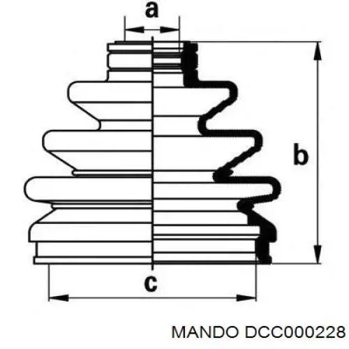 DCC000228 Mando пильник шруса зовнішній, передній піввісі