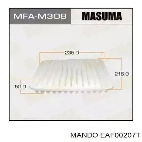 Елемент повітряного фільтра Mando EAF00207T ціна, від 6.05 USD