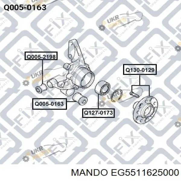 Сайлентблок цапфи задньої EG5511625000 Mando
