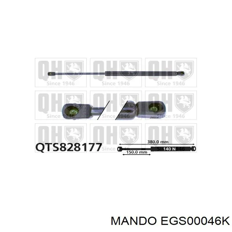 EGS00046K Mando Амортизатор скла задньої, 3/5-ї двері (ляди)