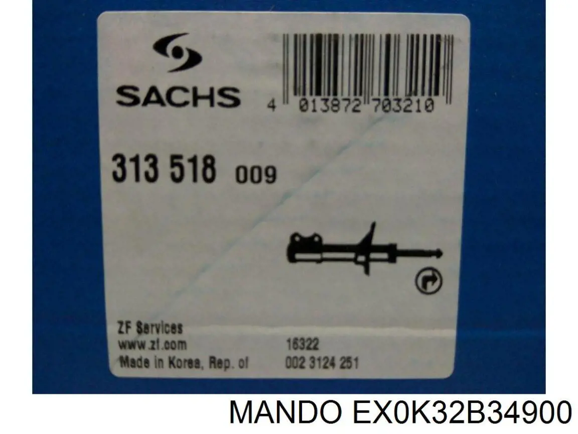 Амортизатор передньої підвіски, лівий Mando EX0K32B34900 ціна, від 43.47 USD