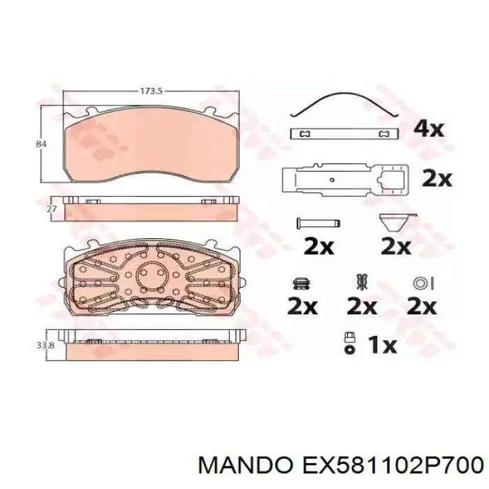 Купити EX581102P700 Mando Супорт гальмівний передній лівий