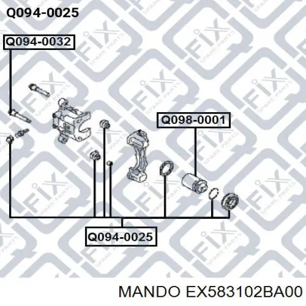 EX583102BA00 Mando Супорт гальмівний задній лівий