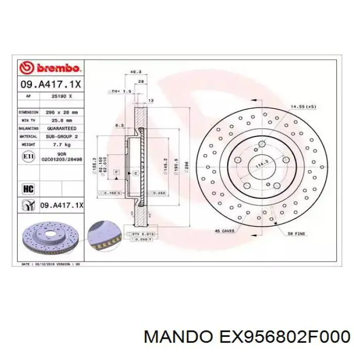 EX956802F000 Mando датчик абс (abs задній, лівий)
