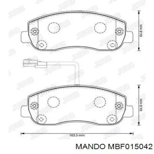 MBF015042 Mando Передні гальмівні колодки
