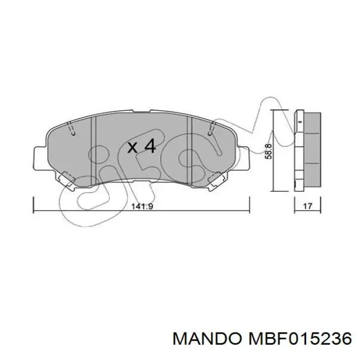 Гальмівні колодки Mando MBF015236 ціна, від 26.10 USD