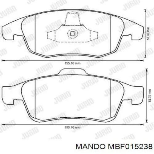 MBF015238 Mando Передні гальмівні колодки