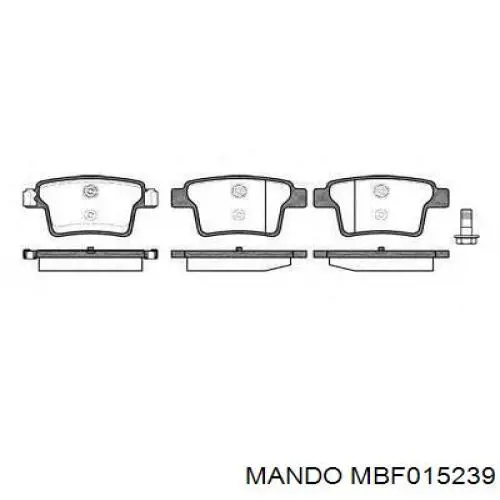 MBF015239 Mando Колодки гальмівні задні, дискові