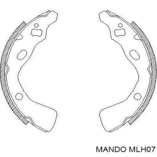MLH07 Mando колодки гальмові задні, барабанні