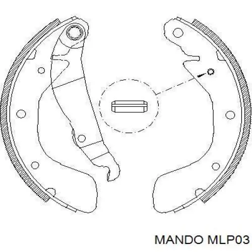 MLP03 Mando колодки гальмові задні, барабанні