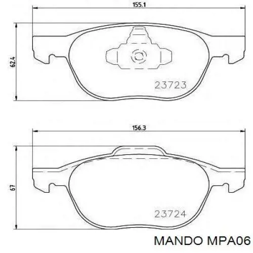 MPA06 Mando колодки гальмівні передні, дискові