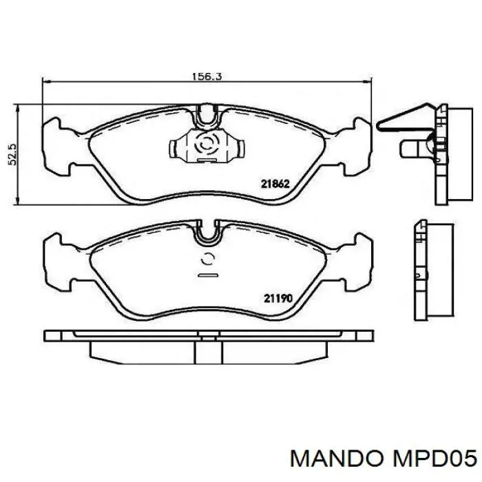 MPD05 Mando Передні гальмівні колодки