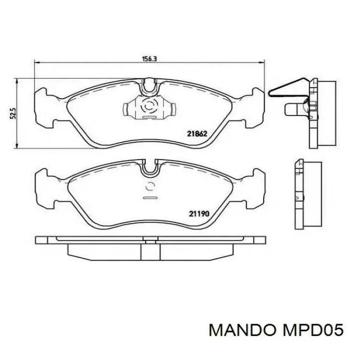 Гальмівні колодки Mando MPD05 ціна, від 11.25 USD