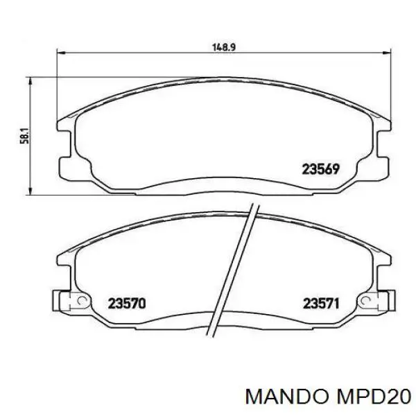 MPD20 Mando колодки гальмівні передні, дискові
