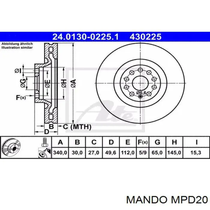 Купити MPD20 Mando Колодки гальмівні передні, дискові