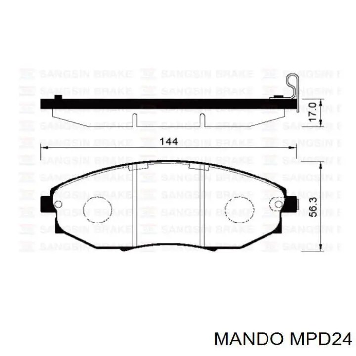 MPD24 Mando колодки гальмівні передні, дискові