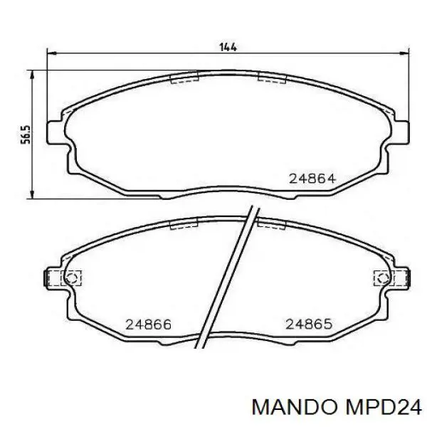 Купити MPD24 Mando Колодки гальмівні передні, дискові