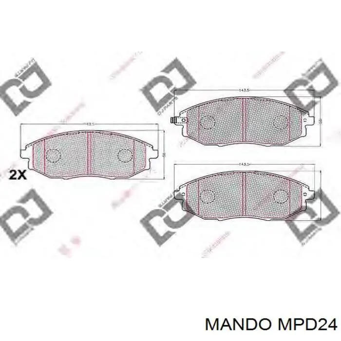 MPD24 Mando Передні гальмівні колодки