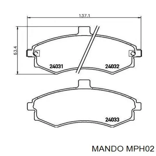 Гальмівні колодки Mando MPH02 ціна, від 13.53 USD