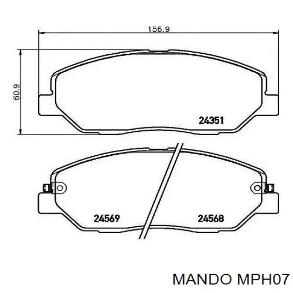 Купити MPH07 Mando Колодки гальмівні передні, дискові